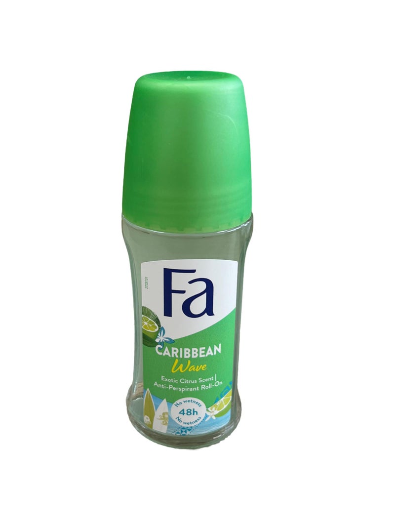 Fa Deodorant 1.7 Ounce Roll-On Caribbean Lemon (50ml) (3 Pack) - Image 2